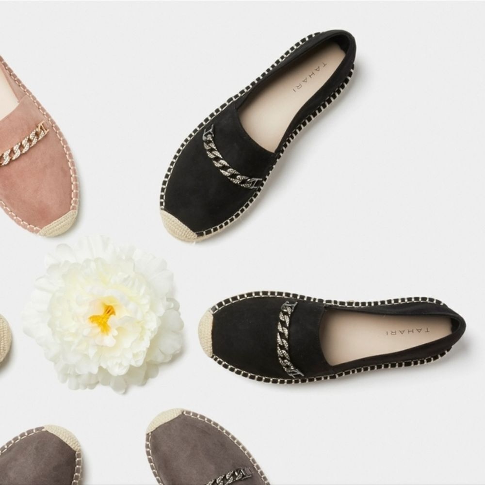 Tahari Black Brooklyn Platform Espadrilles Size 8.5